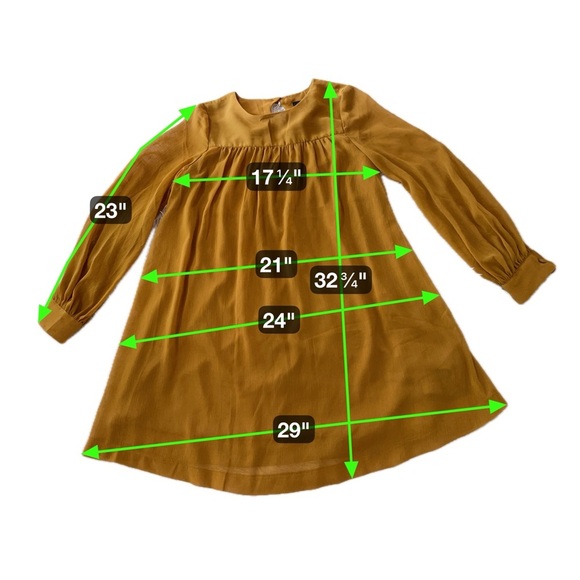 H&M Mustard Orange Long Sleeve Shift Dress Size 4 - Picture 11 of 16